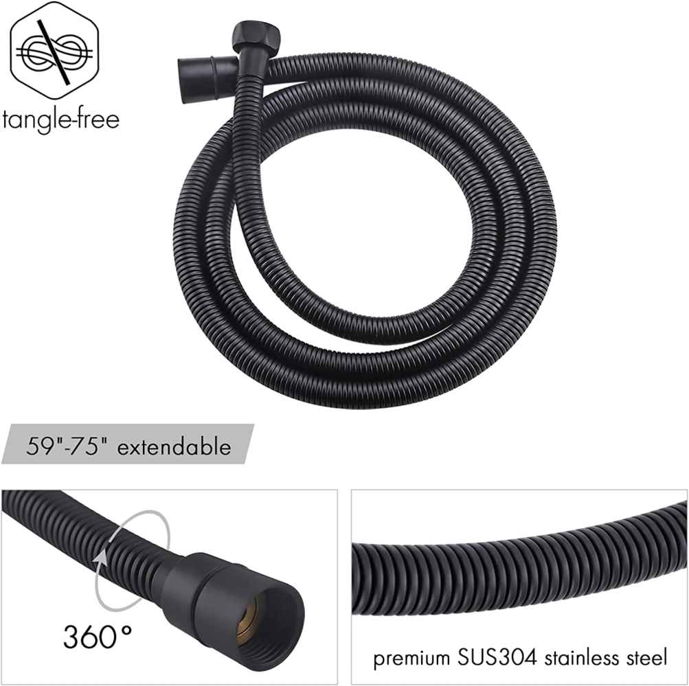 13.5-in. x 6.70-in. Shower Kit Matte Black Stainless Steel CUPC