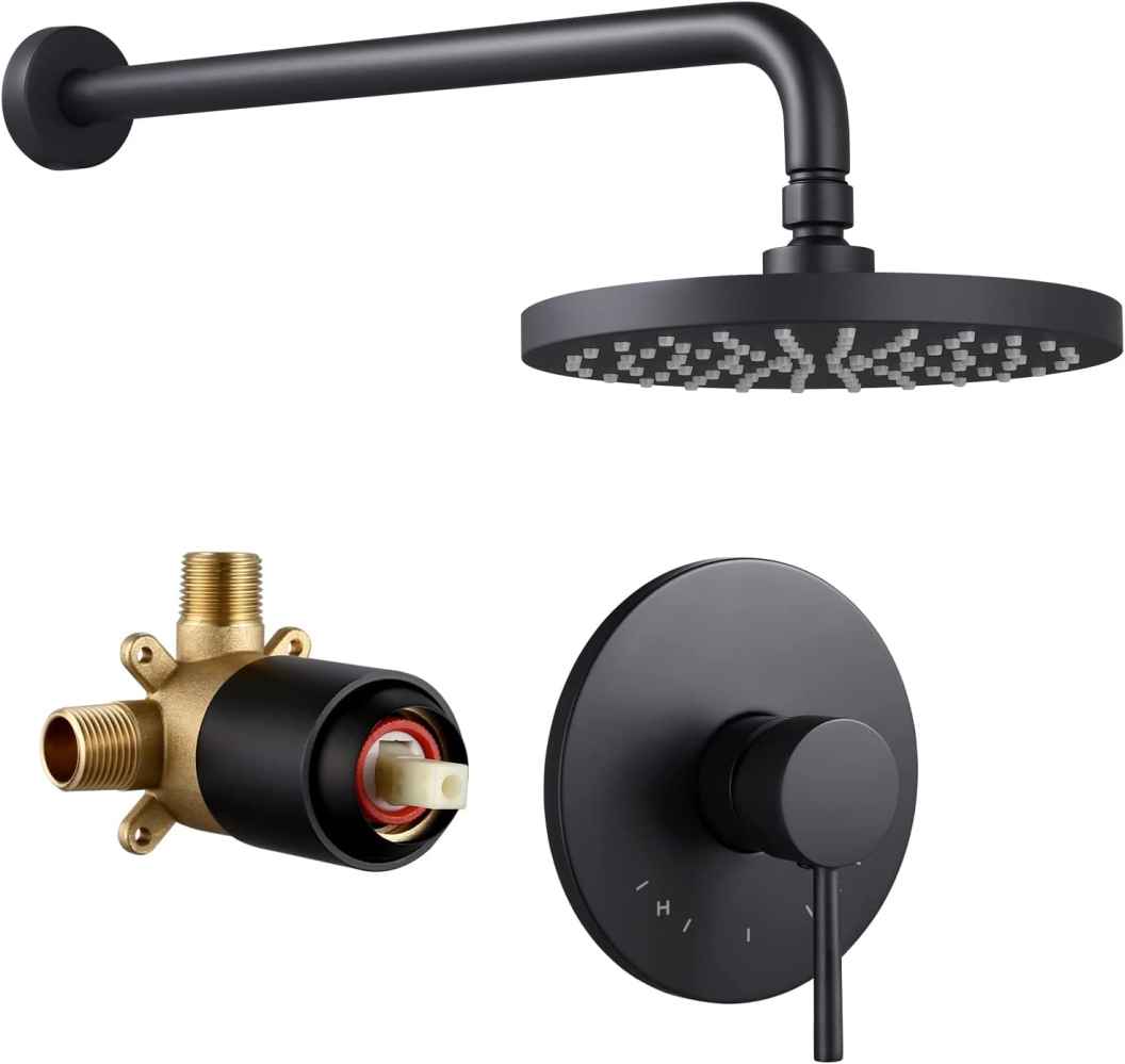 13.40-in. x 4-in. Shower Kit Matte Black Stainless Steel CUPC