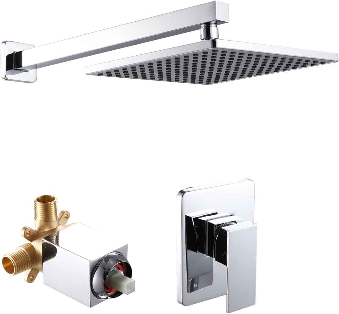 13.40-in. x 4.09-in. Shower Kit Chrome Metal CUPC