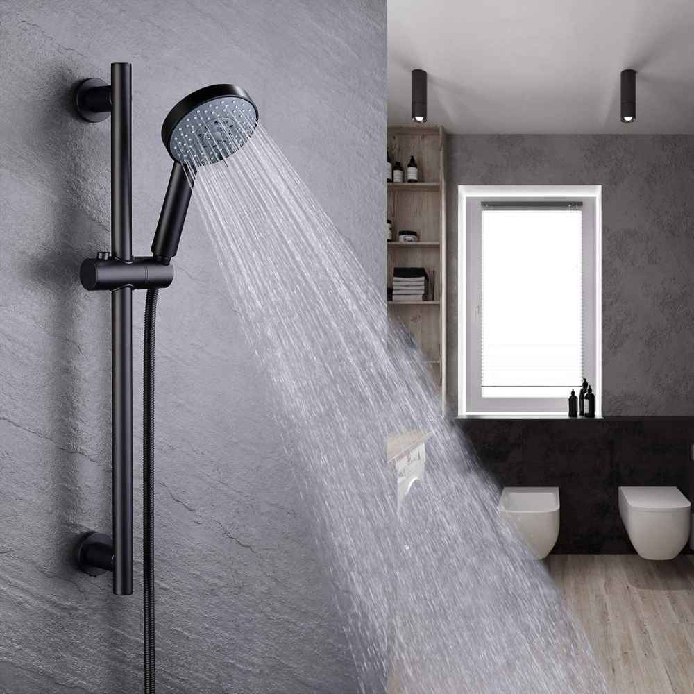 Matte Black Wall Mount  Stainless Steel Round Shower Head