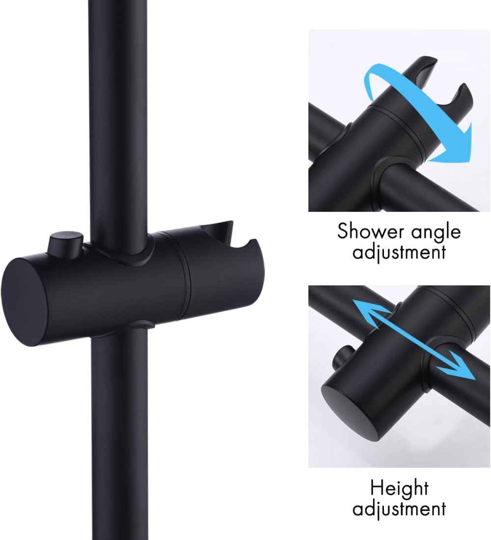 Matte Black Wall Mount  Stainless Steel Round Shower Head