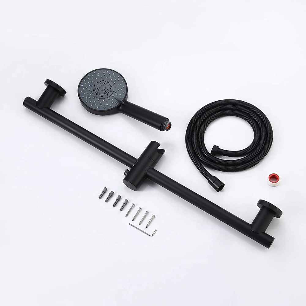 Matte Black Wall Mount  Stainless Steel Round Shower Head