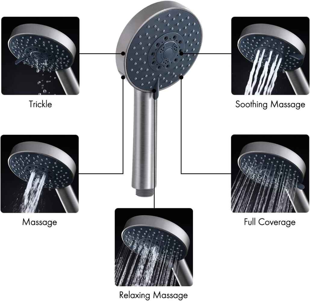 Brushed Stainless Steel Wall Mount  Stainless Steel Round Shower Head