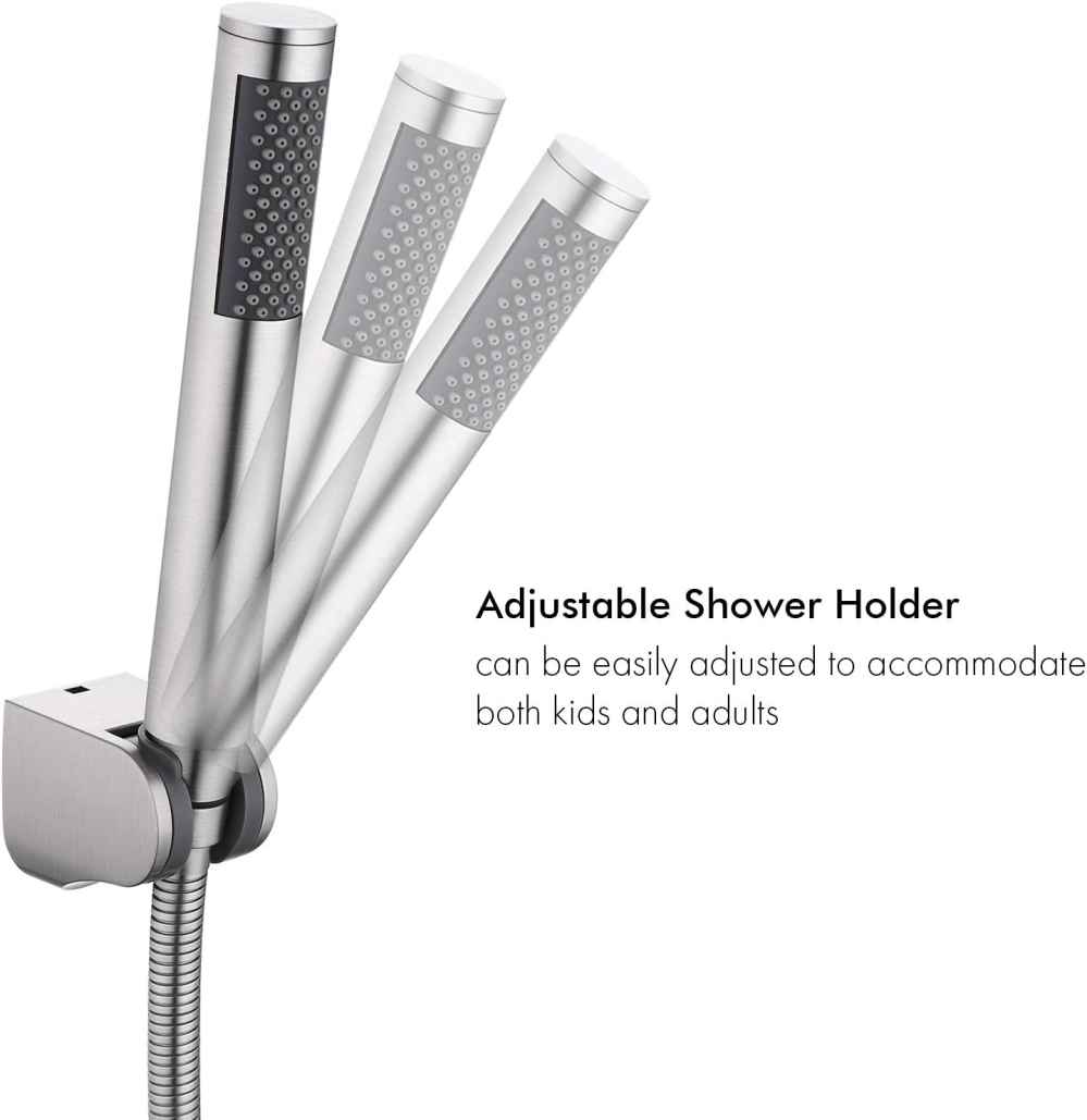Brushed Steel Wall Mount  Stainless Steel Cylindrical Shower Head