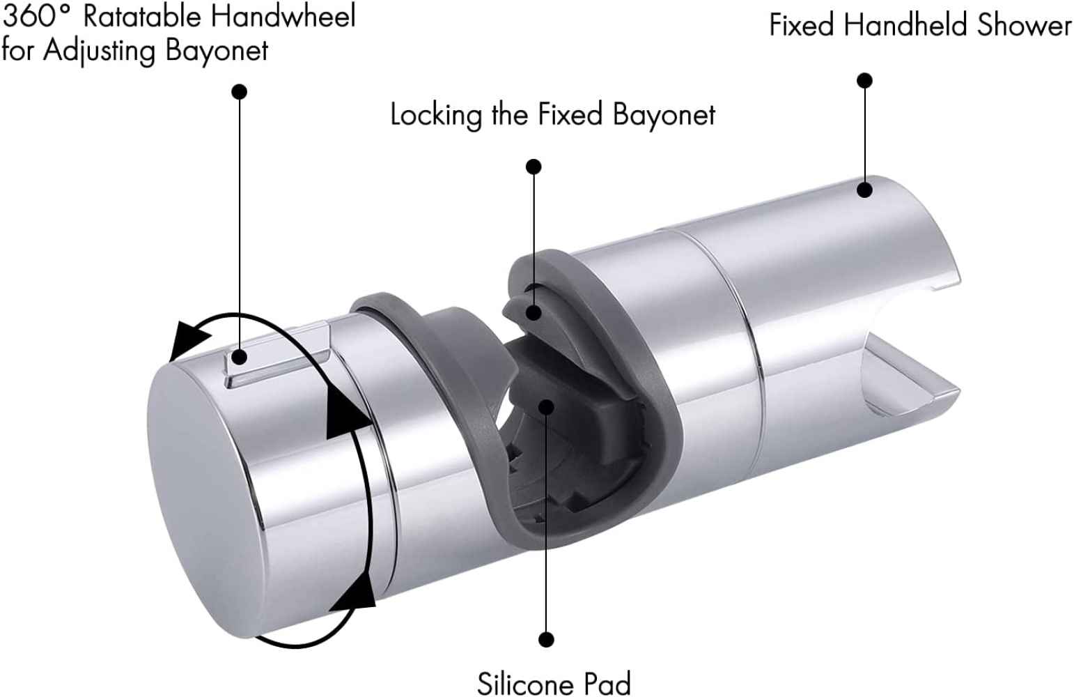 ABS Wall Mount Cylindrical Shower Head Holder