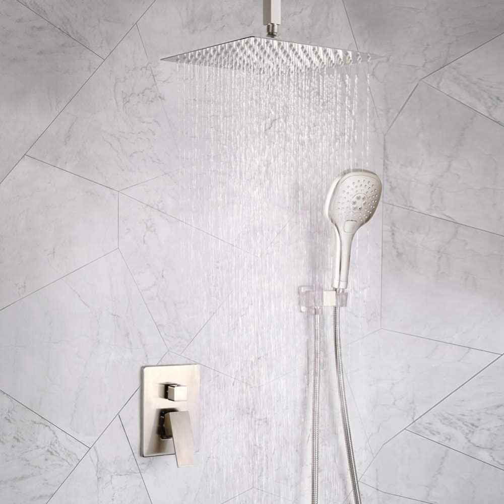 14.40-in. x 9.7-in. Shower Kit Brushed Nickel Stainless Steel CUPC