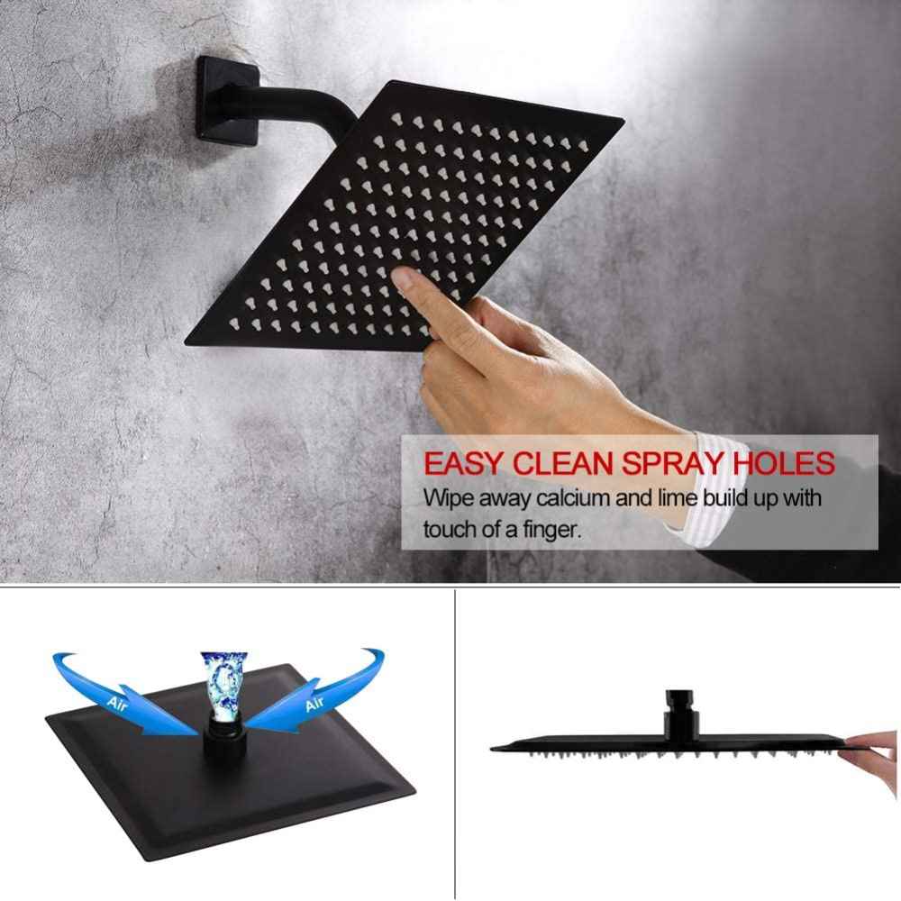 11.96-in. x 6.6-in. Shower Kit Black Brass CUPC