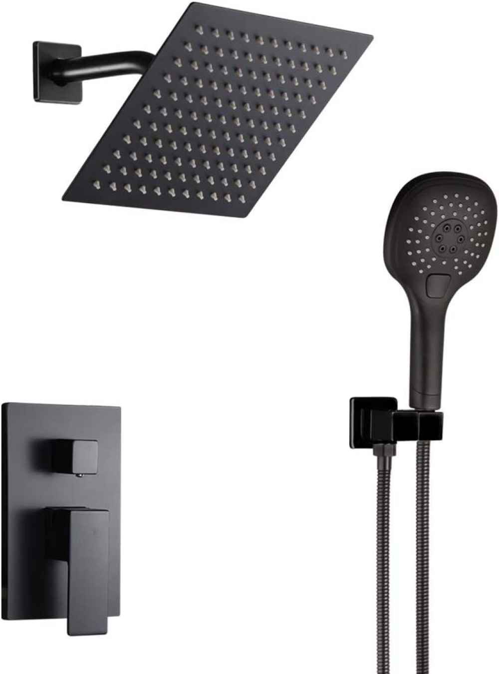11.96-in. x 6.6-in. Shower Kit Black Brass CUPC