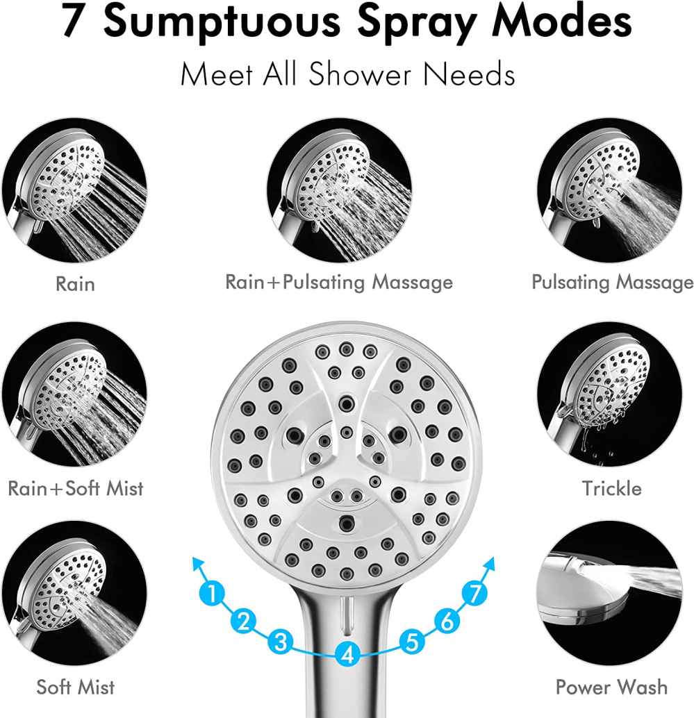 Polished Chrome Wall Mount  Stainless Steel Round Shower Head