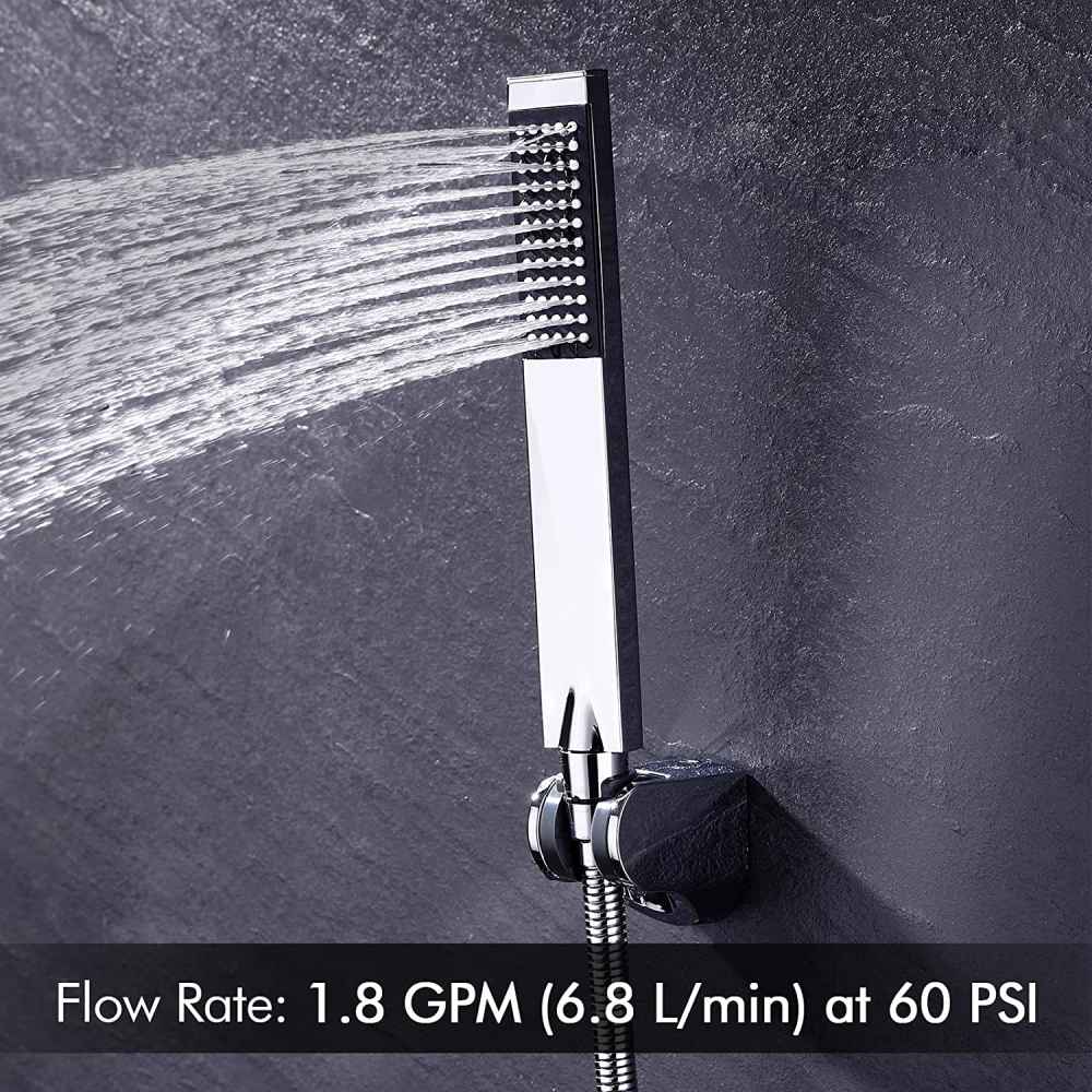 Polished Chrome Wall Mount Brass Rectangle Shower Head