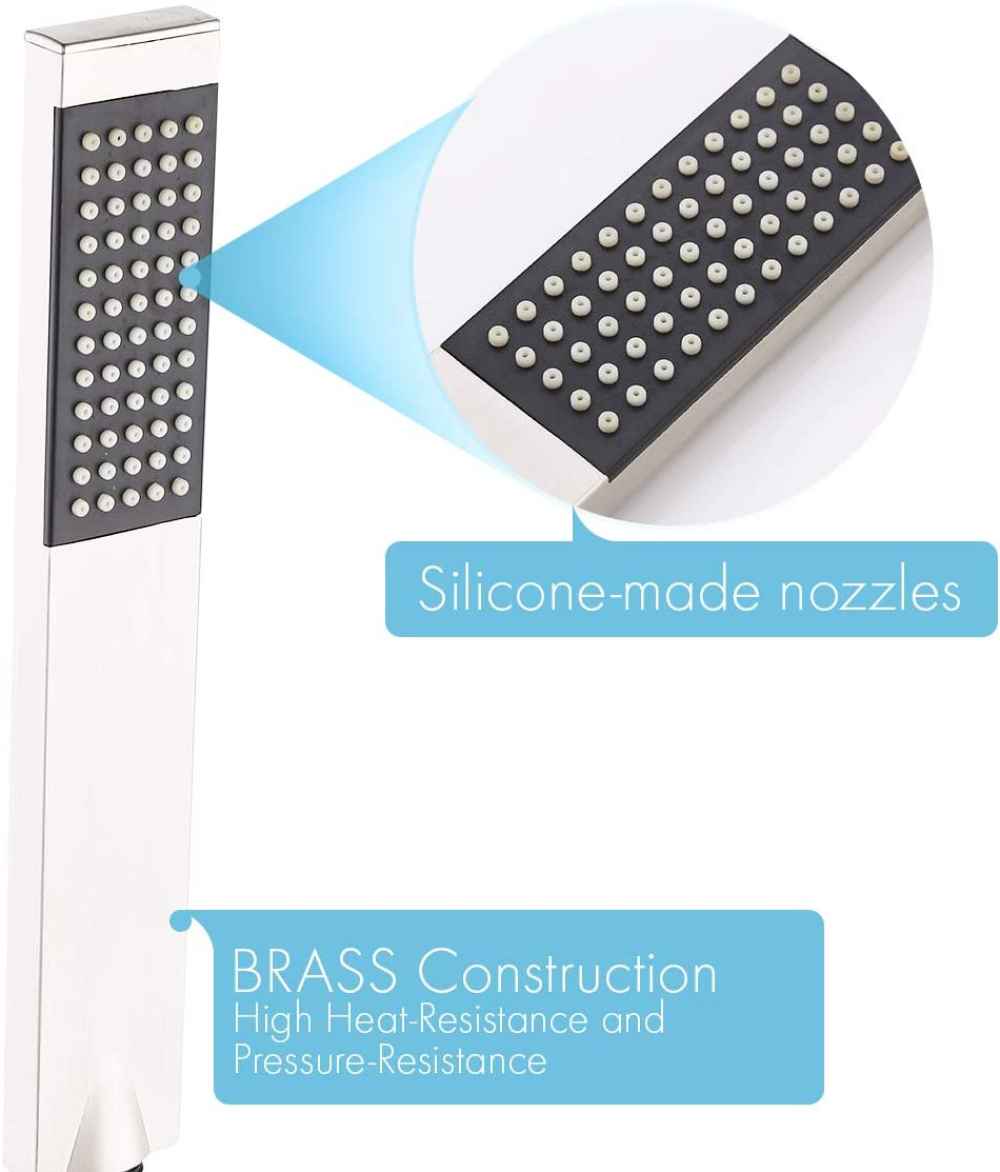 Brushed Nickel Wall Mount Brass Rectangle Shower Head