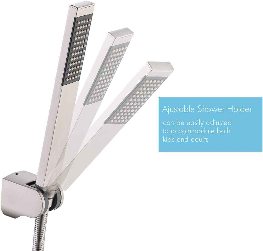 Brushed Nickel Wall Mount Brass Rectangle Shower Head