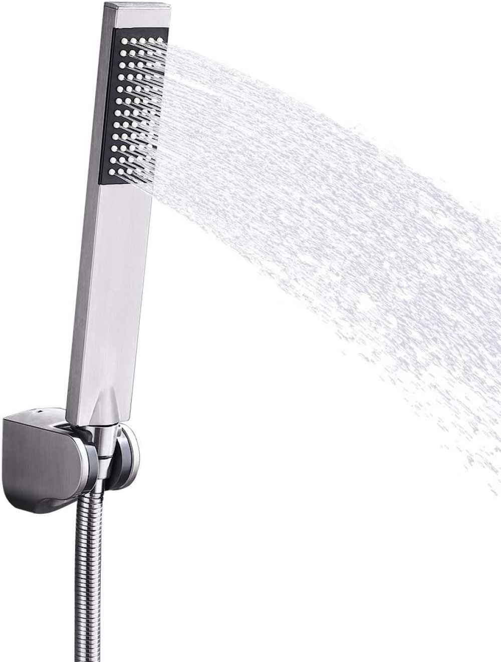 Brushed Nickel Wall Mount Brass Rectangle Shower Head