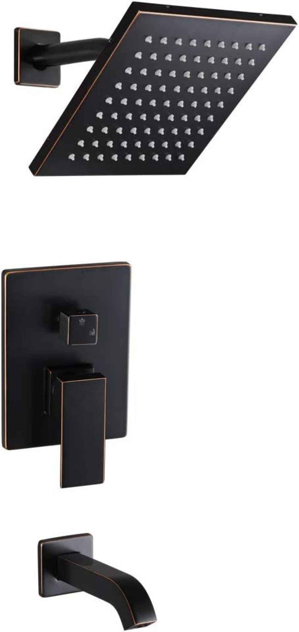 11.79-in. x 6.79-in. Shower Kit Oil Rubbed Bronze Brass CUPC