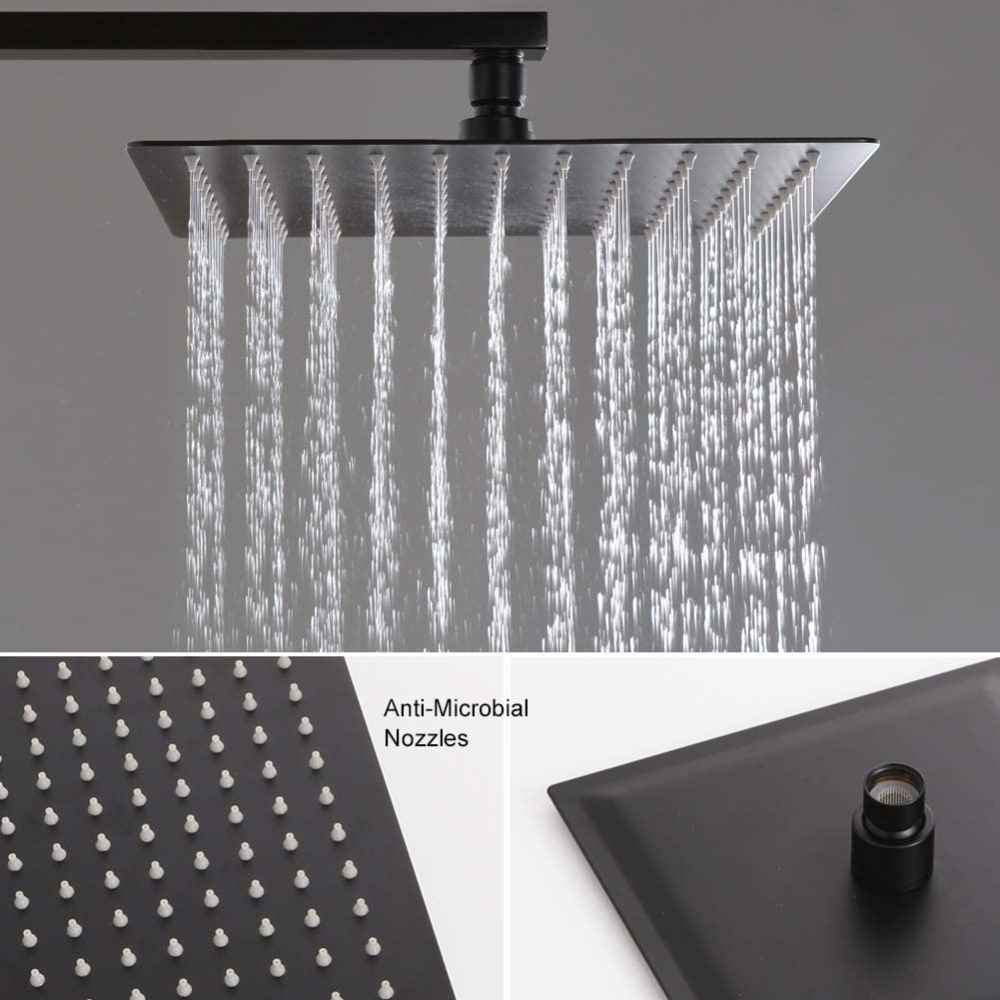 13.5-in. x 8-in. Shower Kit Black Stainless Steel CUPC