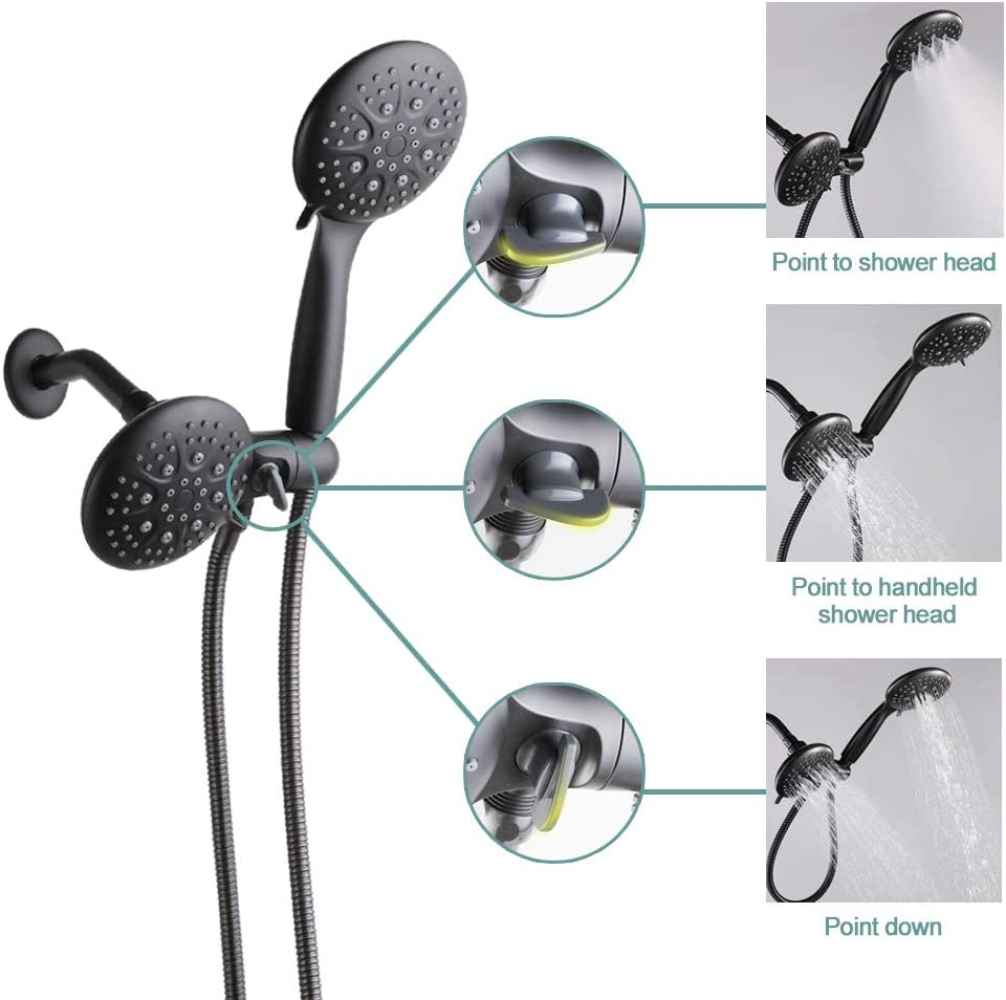12.16-in. x 6.65-in. Shower Kit Black Stainless Steel CUPC