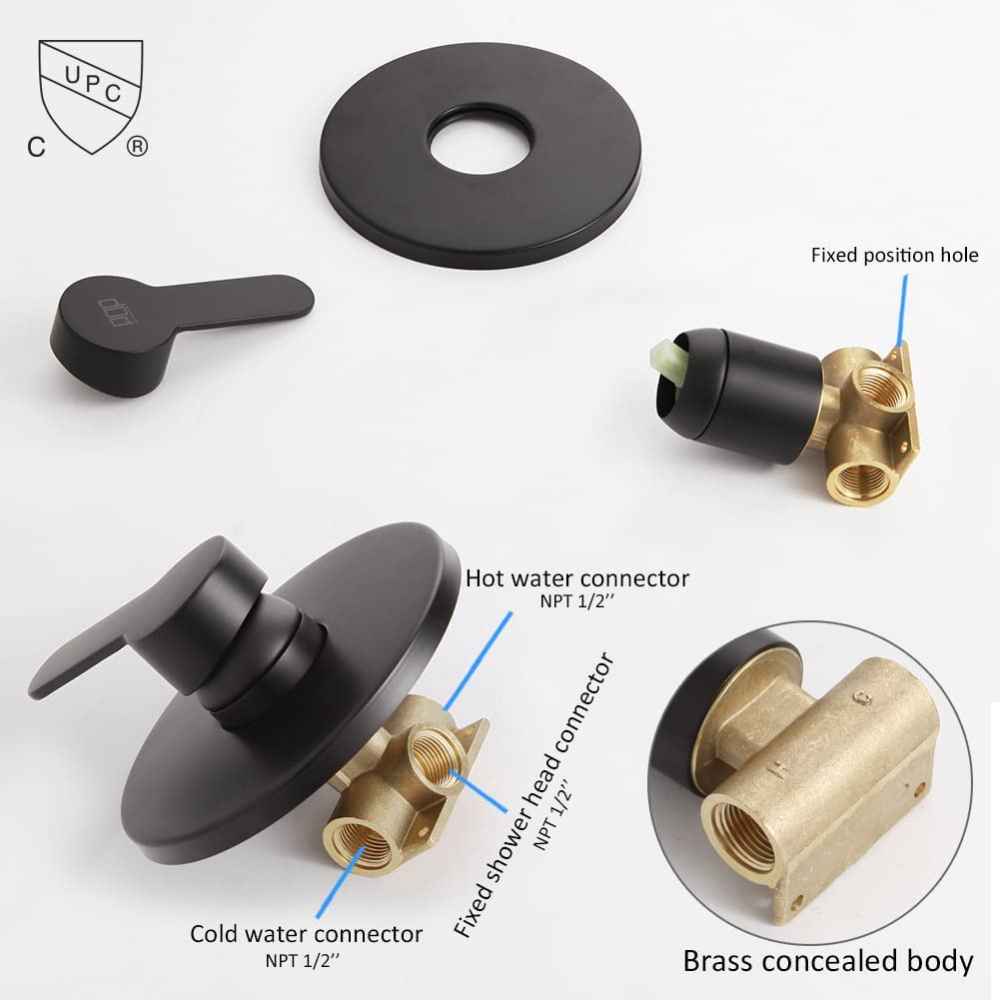 11.2-in. x 3.2-in. Shower Kit Black Stainless Steel CUPC