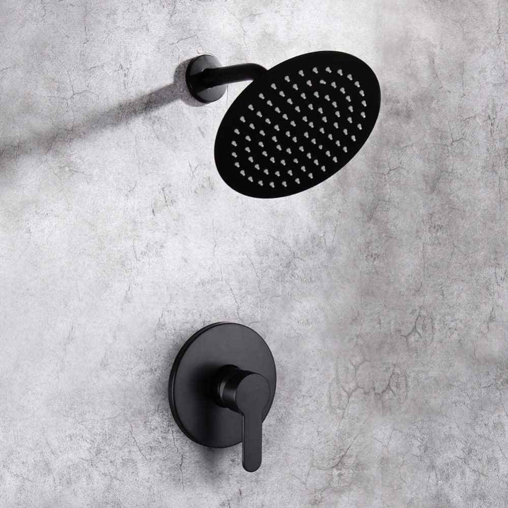 11.2-in. x 3.2-in. Shower Kit Black Stainless Steel CUPC