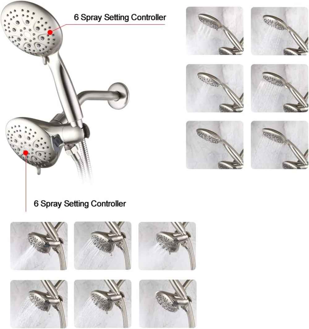 12.99-in. x 6.57-in. Shower Kit Brushed Nickel Stainless Steel CUPC