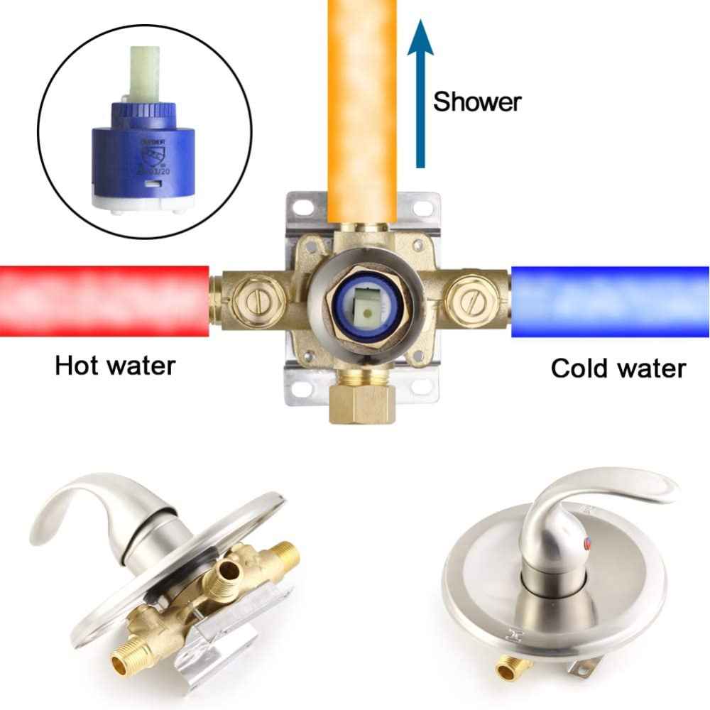 12.99-in. x 6.57-in. Shower Kit Brushed Nickel Stainless Steel CUPC
