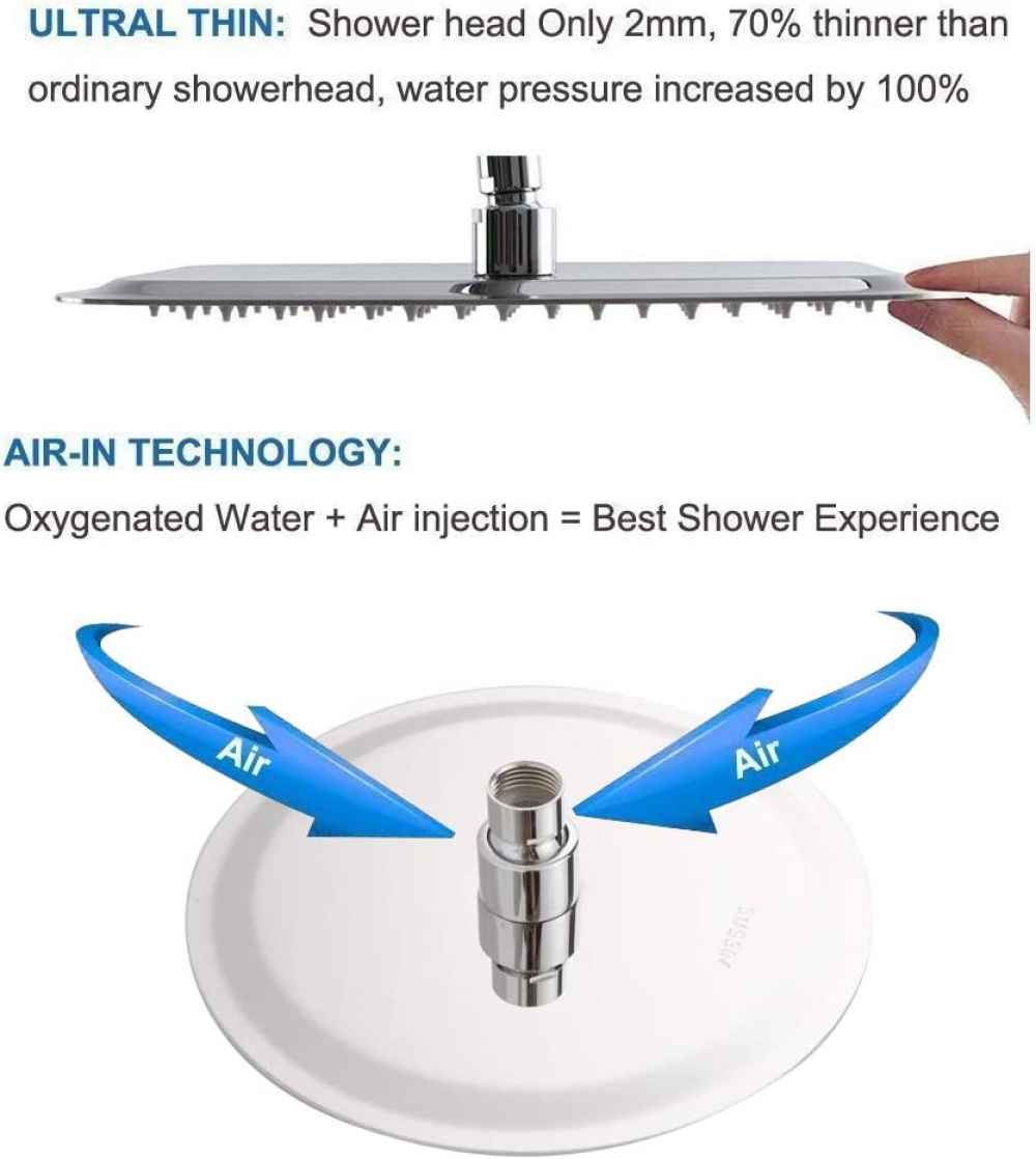 11-in. x 3.18-in. Shower Kit Chrome Stainless Steel CUPC