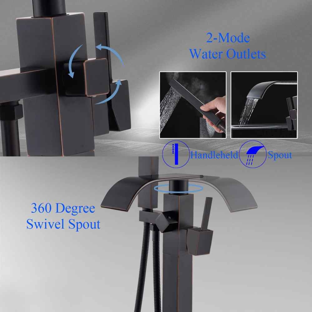 1 Hole  Oil Rubbed Bathtub Shower Faucet Oil Rubbed Bronze Brass