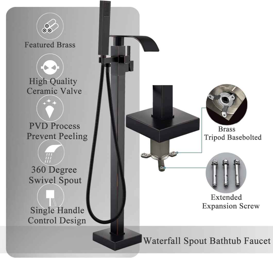 1 Hole  Oil Rubbed Bathtub Shower Faucet Oil Rubbed Bronze Brass