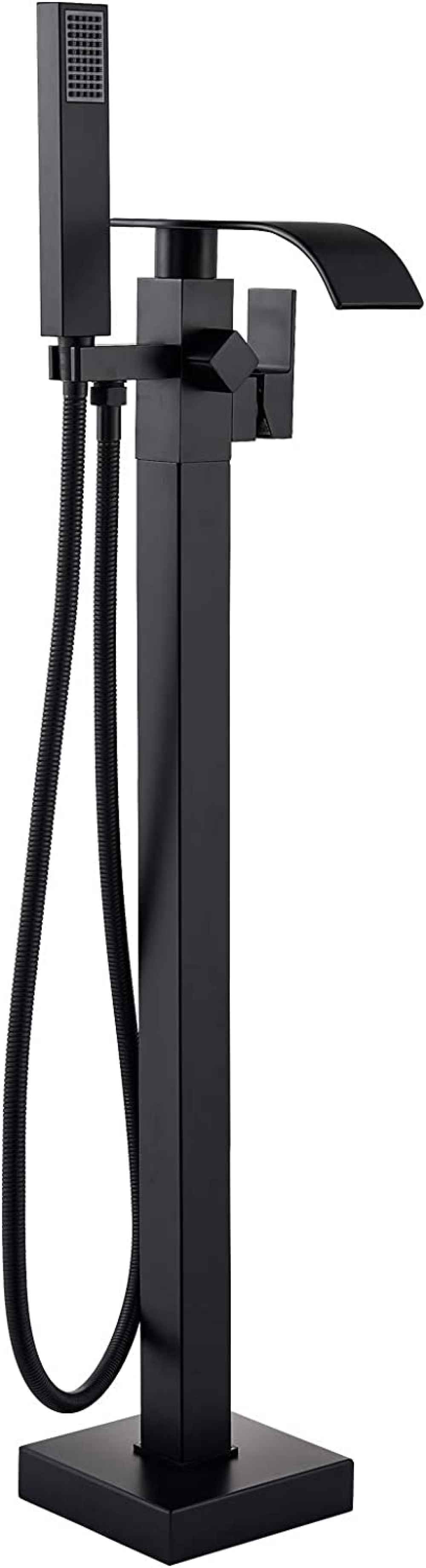 1 Hole Matte Bathtub Shower Faucet Black Brass