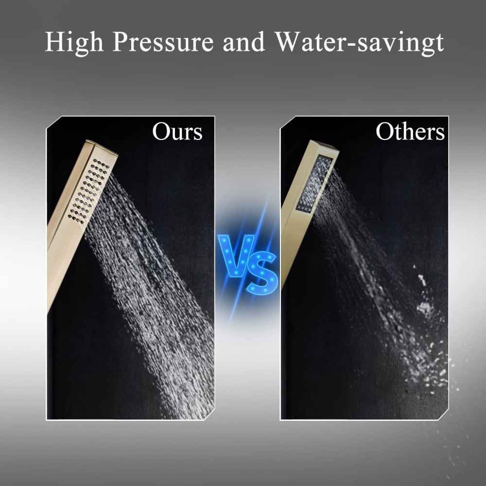 1 Hole Brushed Bathtub Shower Faucet Brushed Gold Stainless Steel