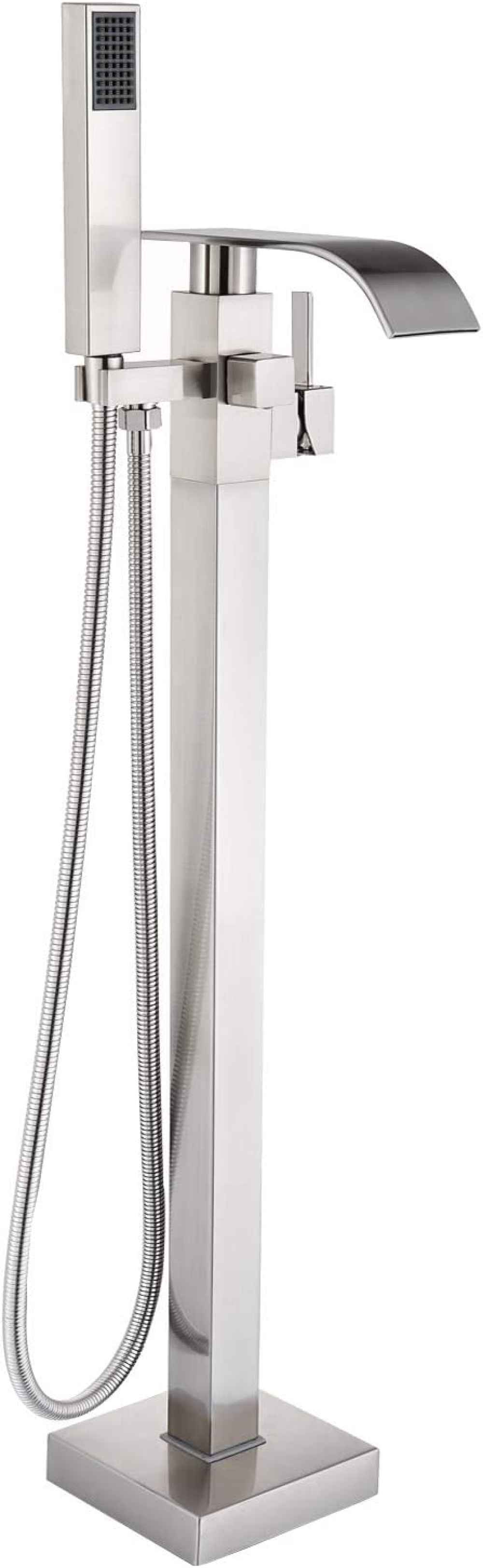 1 Hole Brushed Bathtub Shower Faucet Brushed Nickel Brass