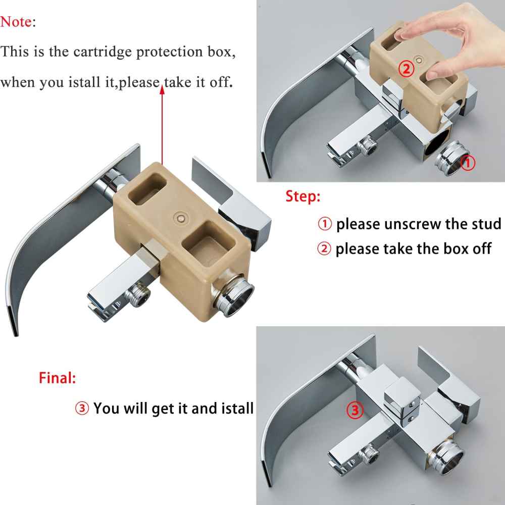 1 Hole  Chrome Bathtub Shower Faucet Chrome Stainless Steel