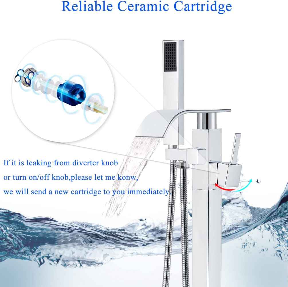 1 Hole  Chrome Bathtub Shower Faucet Chrome Stainless Steel