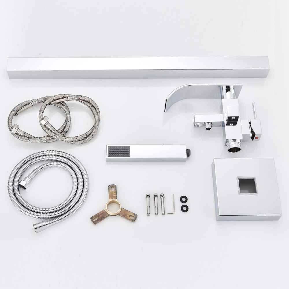 1 Hole  Chrome Bathtub Shower Faucet Chrome Stainless Steel