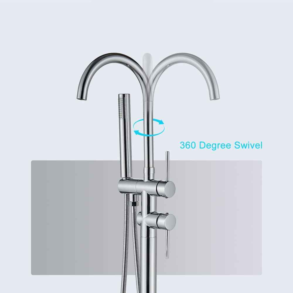 1 Hole  Chrome Bathtub Shower Faucet Chrome Brass
