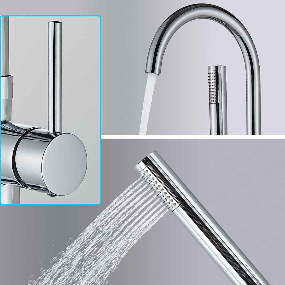 1 Hole  Chrome Bathtub Shower Faucet Chrome Brass