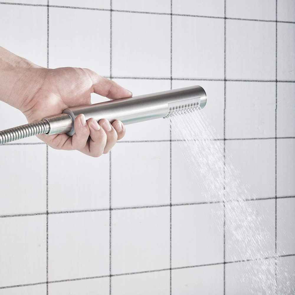 1 Hole  Brushed Bathtub Shower Faucet Brushed Nickel Brass