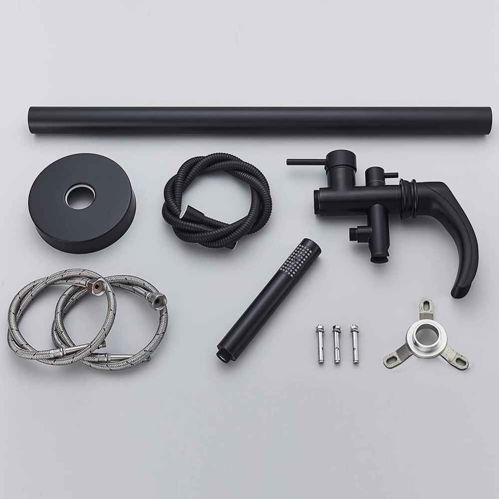 1 Hole  Matte Bathtub Shower Faucet Black Brass