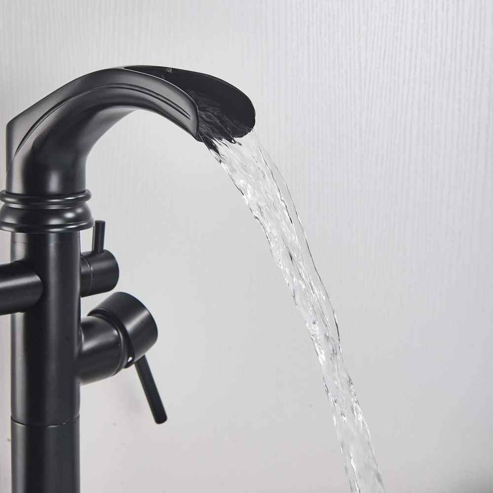 1 Hole  Matte Bathtub Shower Faucet Black Brass