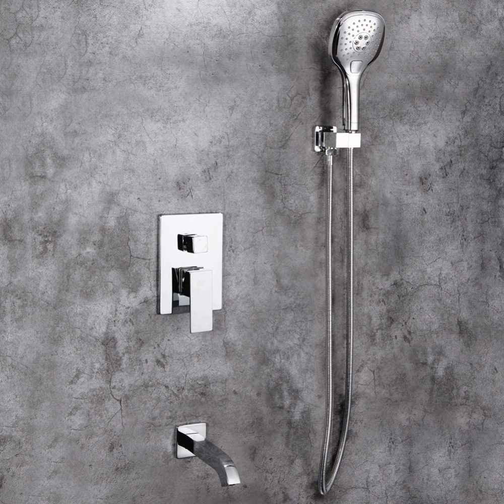 12.16-in. x 6.5-in. Shower Kit Chrome Brass