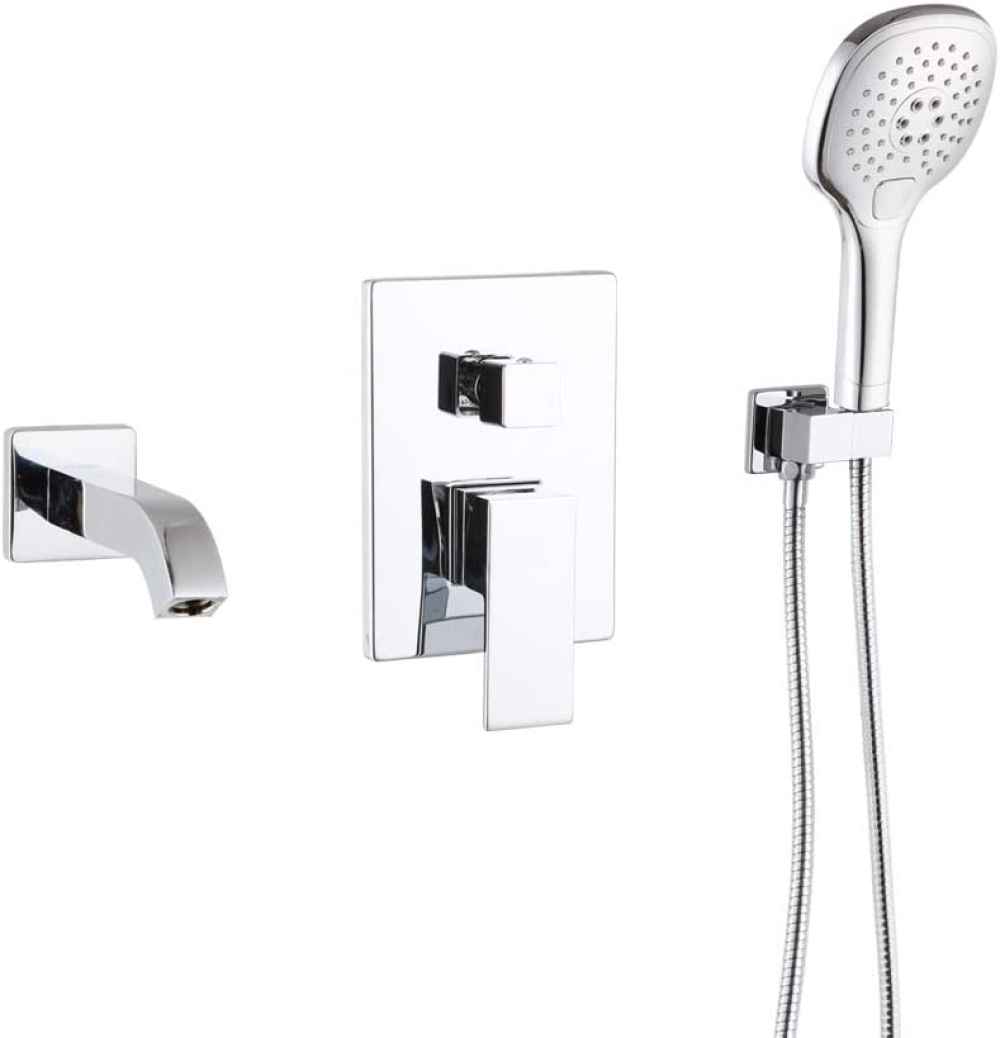 12.16-in. x 6.5-in. Shower Kit Chrome Brass