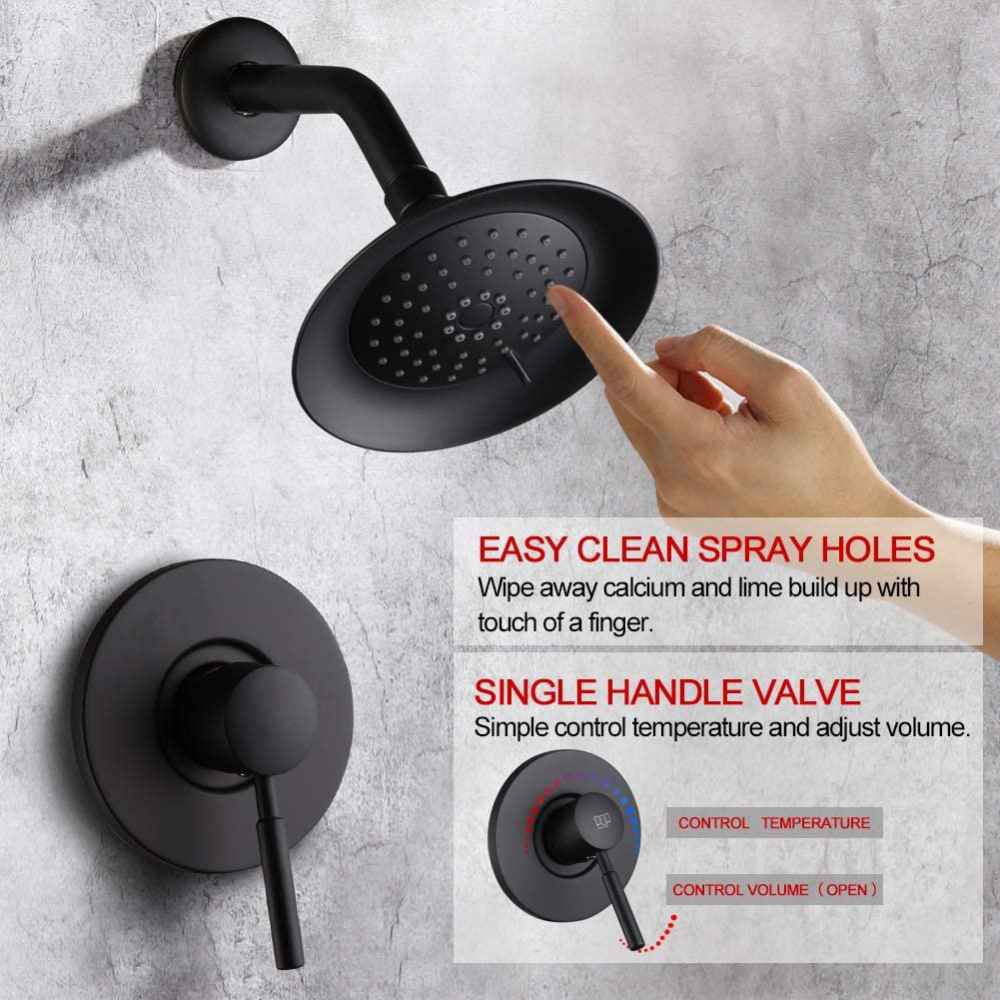 12.08-in. x 6.81-in. Shower Kit Black Brass