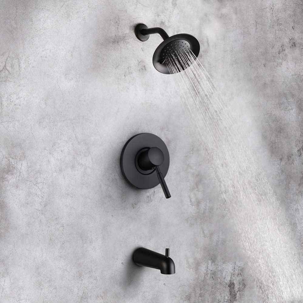 12.08-in. x 6.81-in. Shower Kit Black Brass
