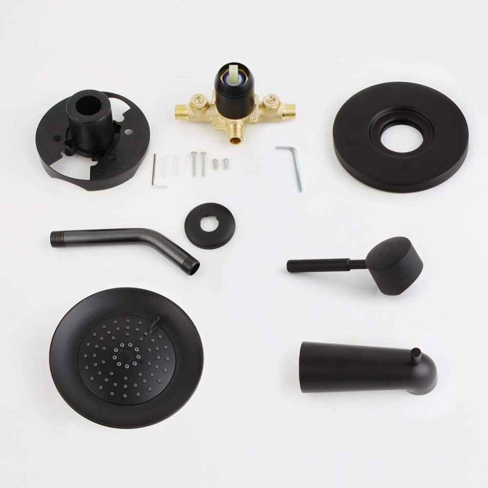 12.08-in. x 6.81-in. Shower Kit Black Brass