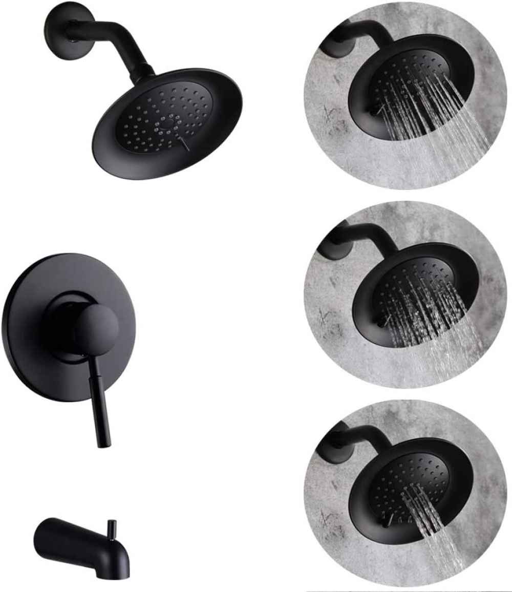 12.08-in. x 6.81-in. Shower Kit Black Brass