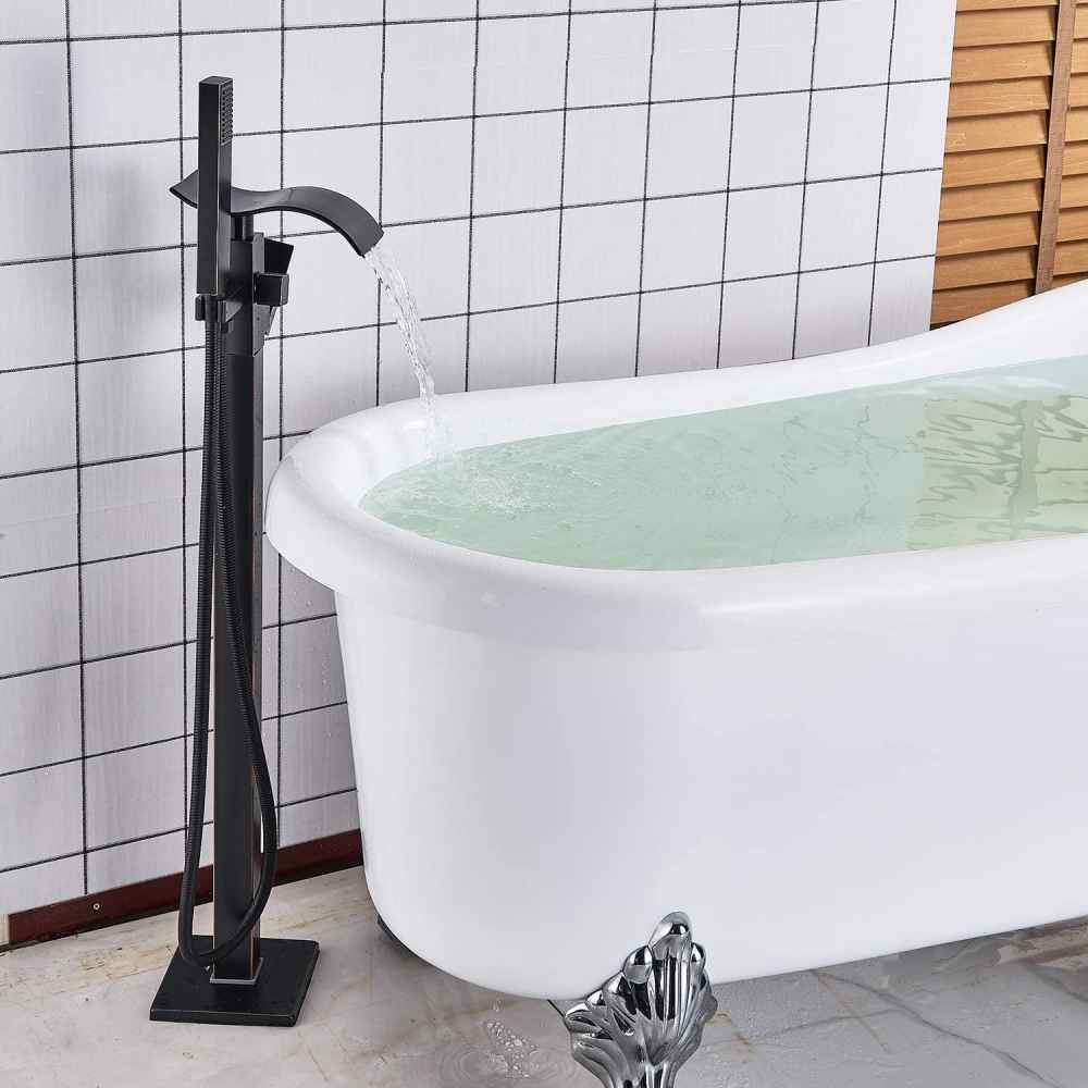 1 Hole  Oil Rubbed Bathtub Shower Faucet Oil Rubbed Bronze Brass-Ceramic