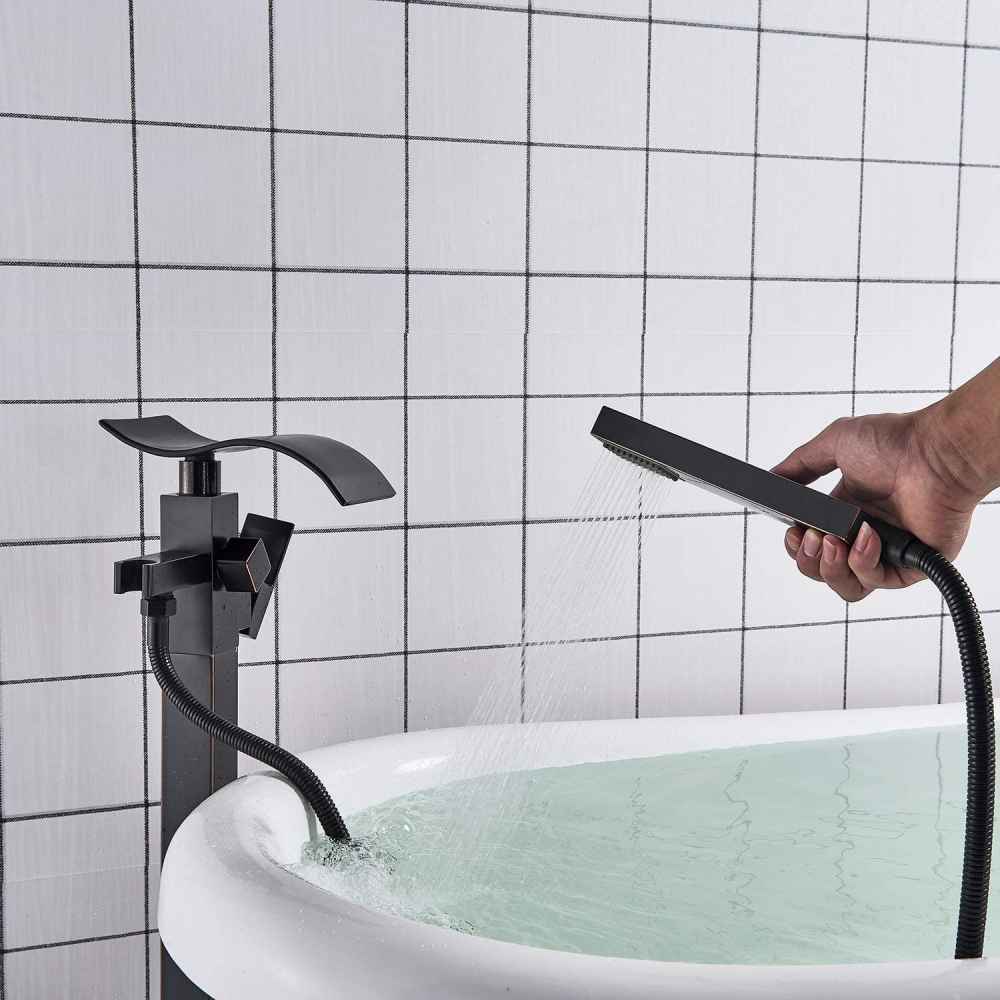 1 Hole  Oil Rubbed Bathtub Shower Faucet Oil Rubbed Bronze Brass-Ceramic
