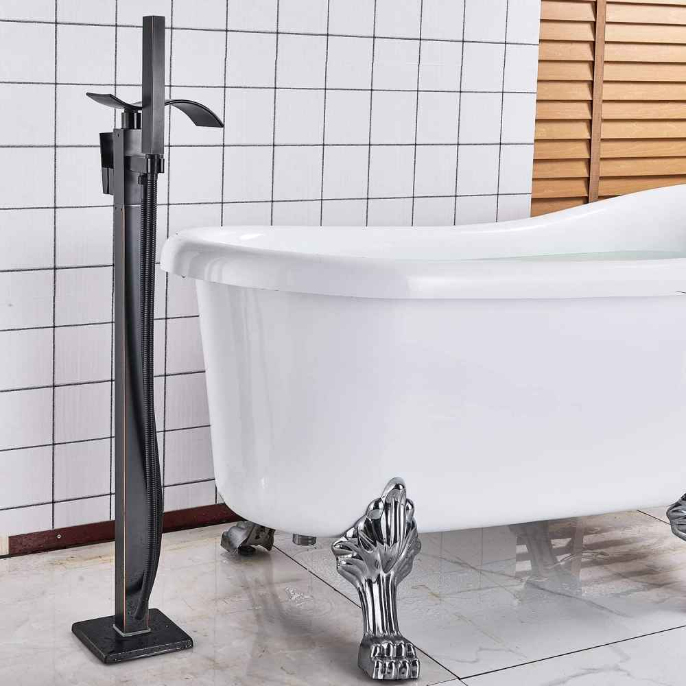 1 Hole  Oil Rubbed Bathtub Shower Faucet Oil Rubbed Bronze Brass-Ceramic