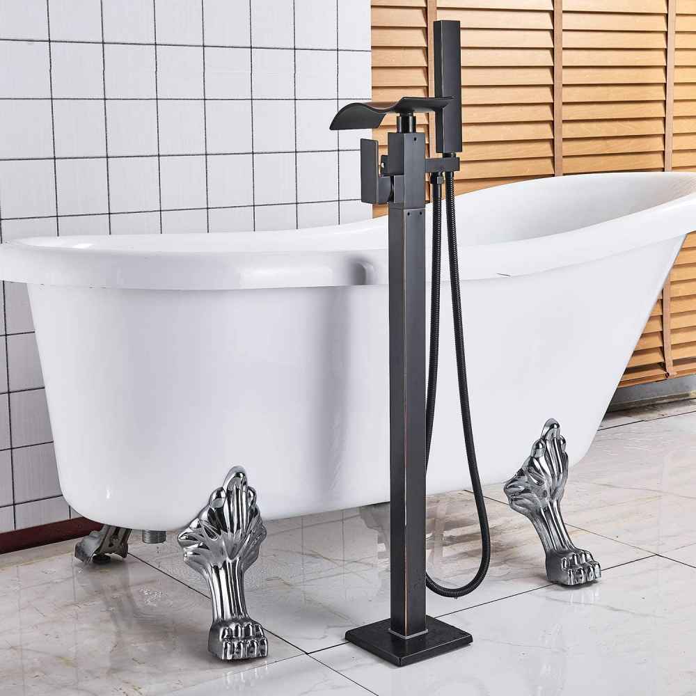 1 Hole  Oil Rubbed Bathtub Shower Faucet Oil Rubbed Bronze Brass-Ceramic