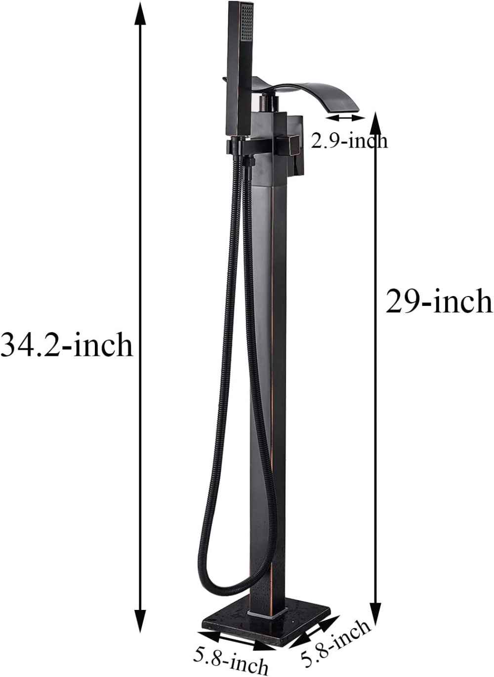 1 Hole  Oil Rubbed Bathtub Shower Faucet Oil Rubbed Bronze Brass-Ceramic
