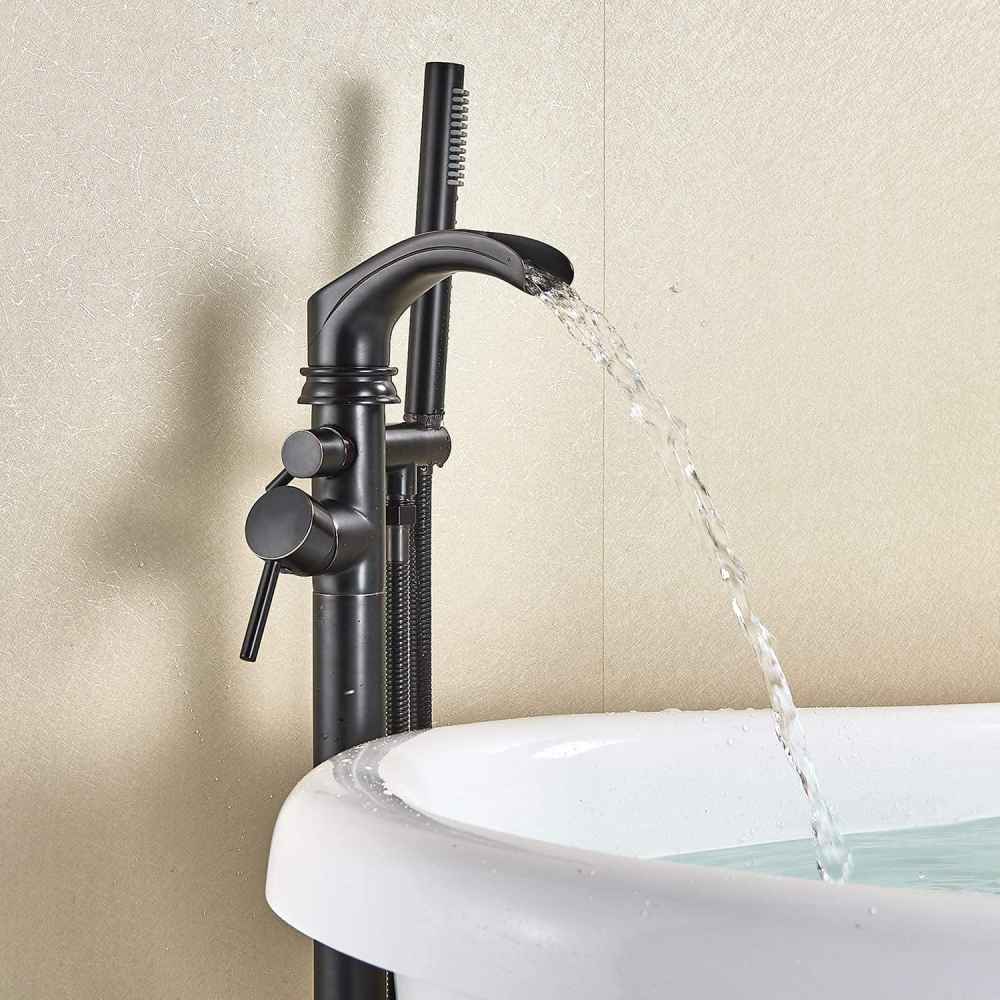 1 Hole  Oil Rubbed Bathtub Shower Faucet Oil Rubbed Bronze Brass-Ceramic